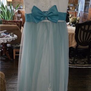 Elegant Blue and White Kids Dress